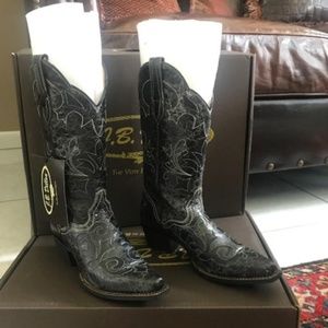 J.B. Dillion Stone Wash Cowboy Boots